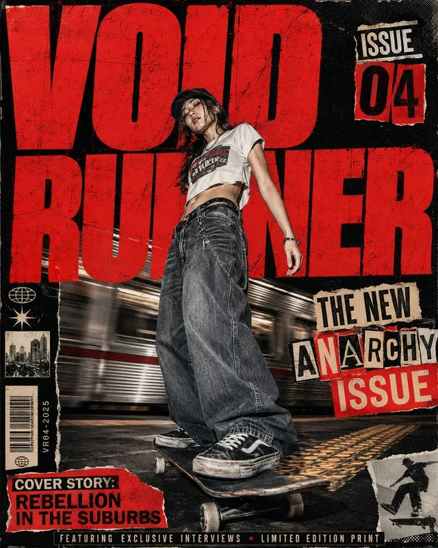 Y2k Streetwear Red Typography Posters