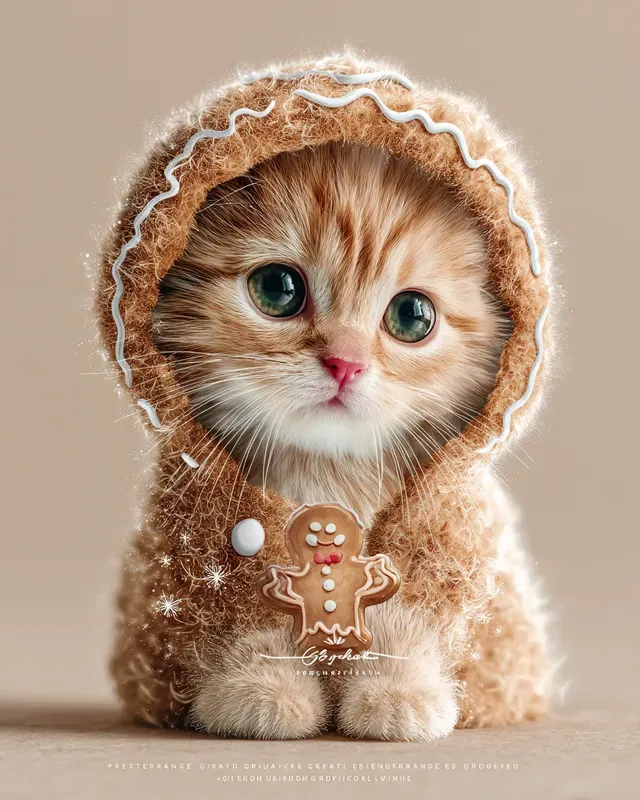Realistic Christmas Cat Stickers