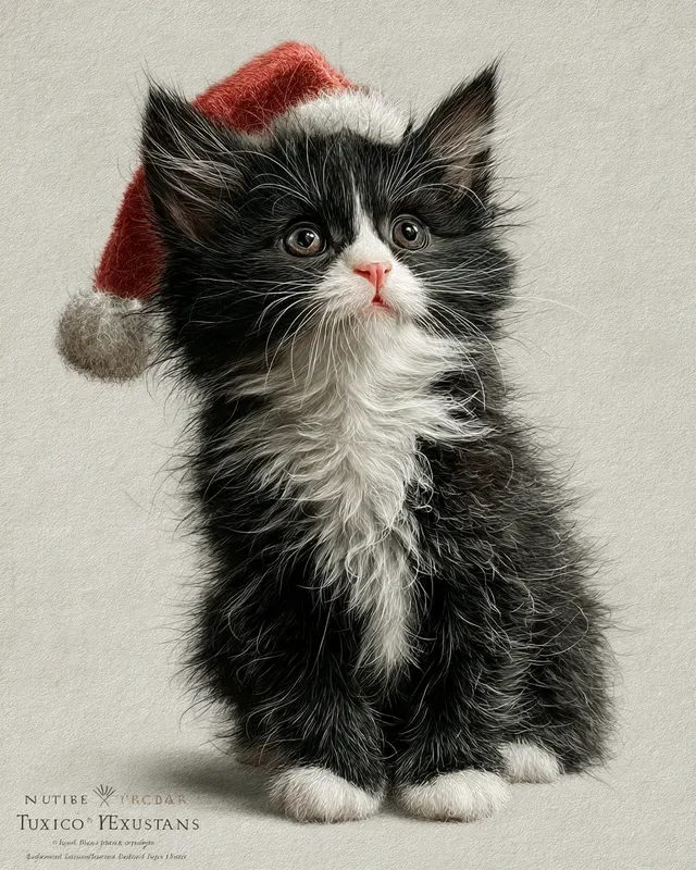 Realistic Christmas Cat Stickers