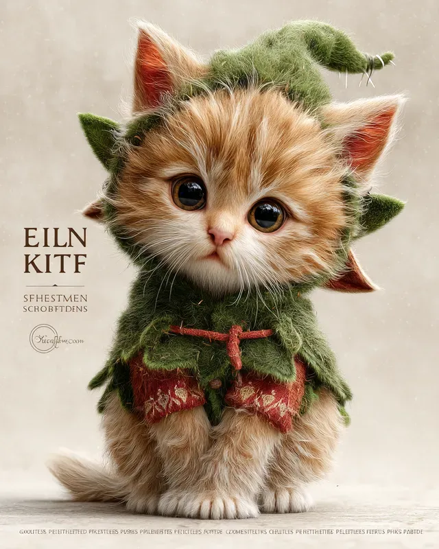 Realistic Christmas Cat Stickers