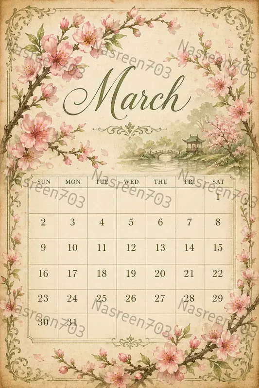 Vintage Watercolor Calendar Composers