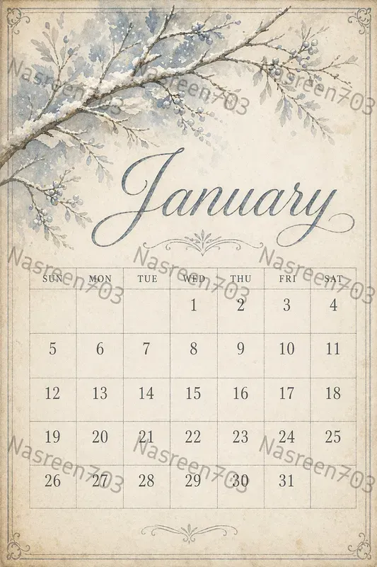 Vintage Watercolor Calendar Composers