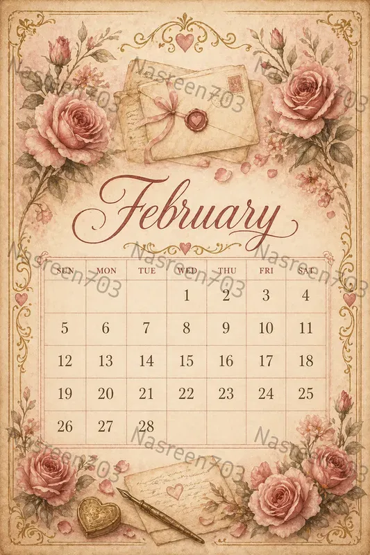 Vintage Watercolor Calendar Composers