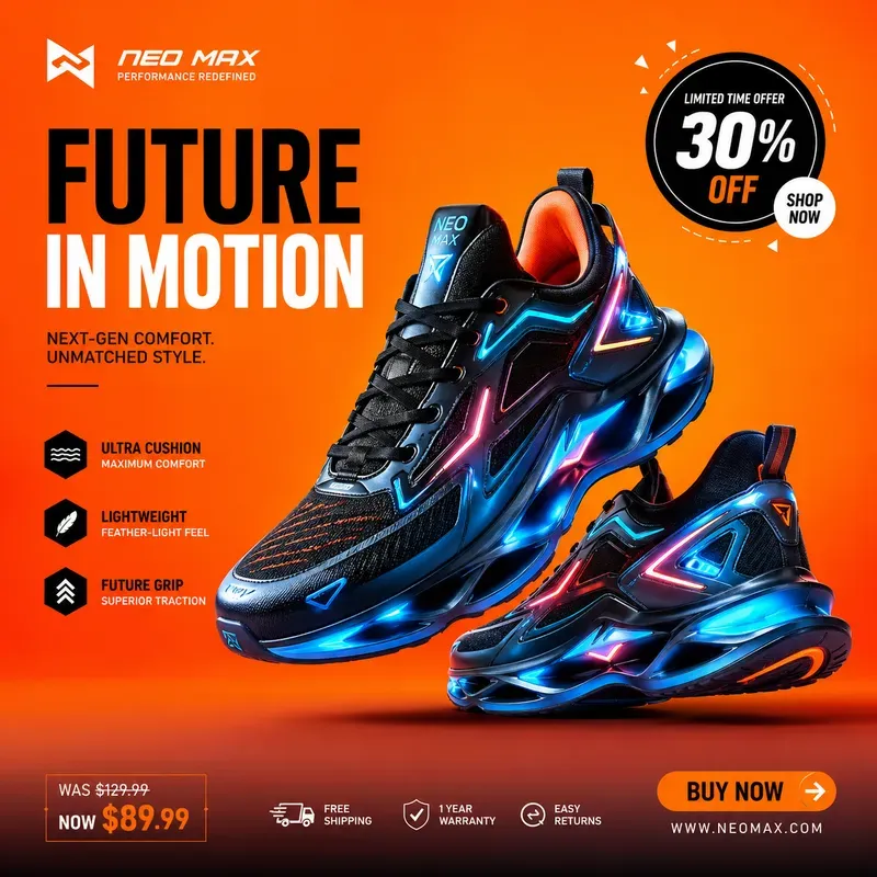 Modern Sports Shoe Banner Design Kits