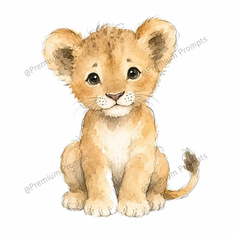 Adorable Watercolor Animals Cliparts