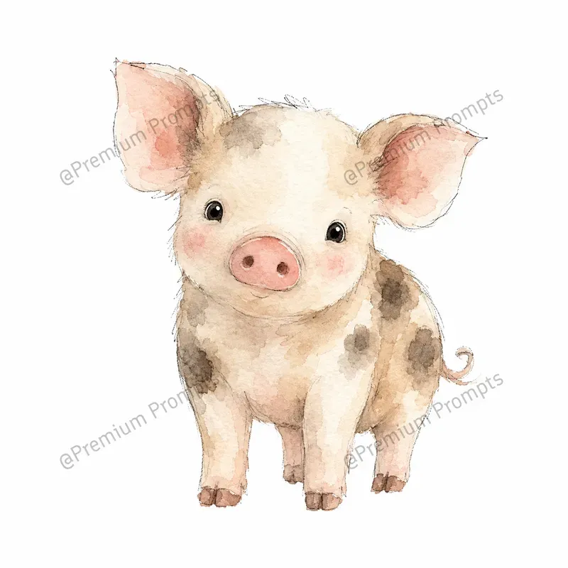 Adorable Watercolor Animals Cliparts