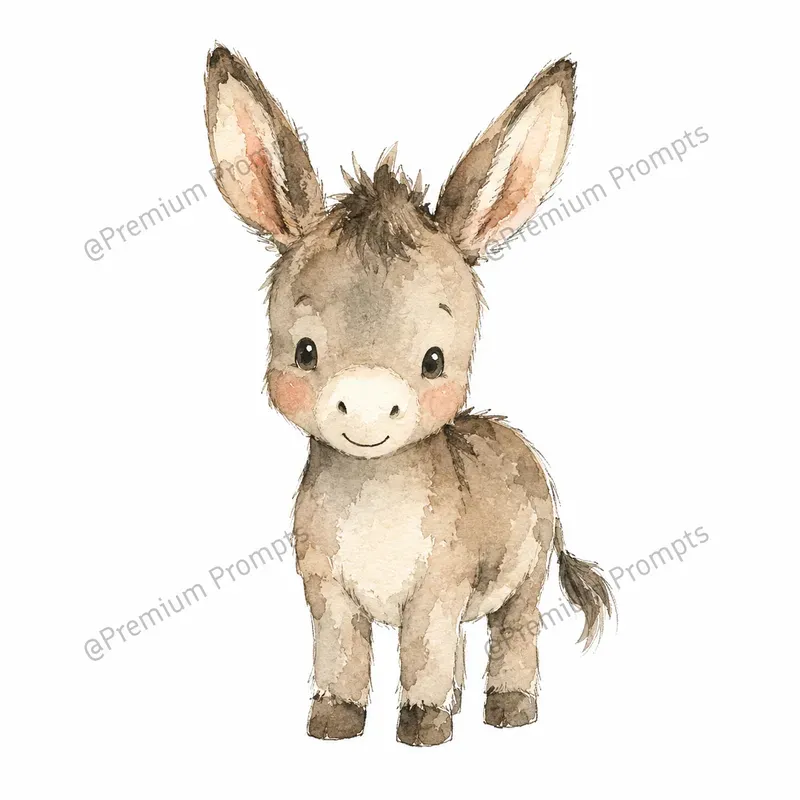 Adorable Watercolor Animals Cliparts
