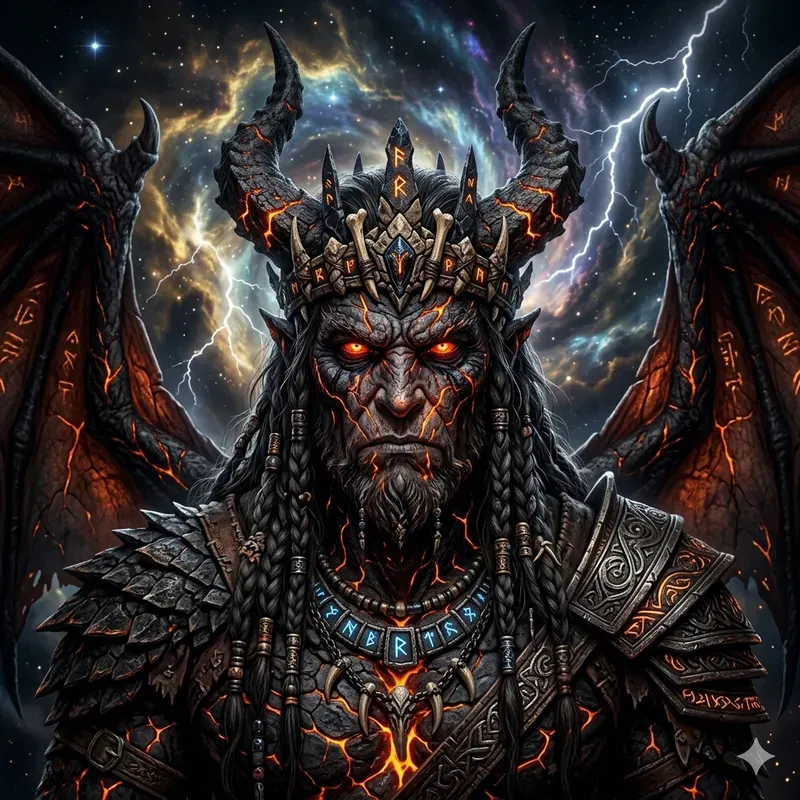 Ancient God Portrait Lava Cracked Skins