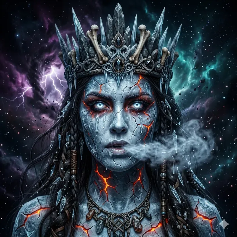 Ancient God Portrait Lava Cracked Skins