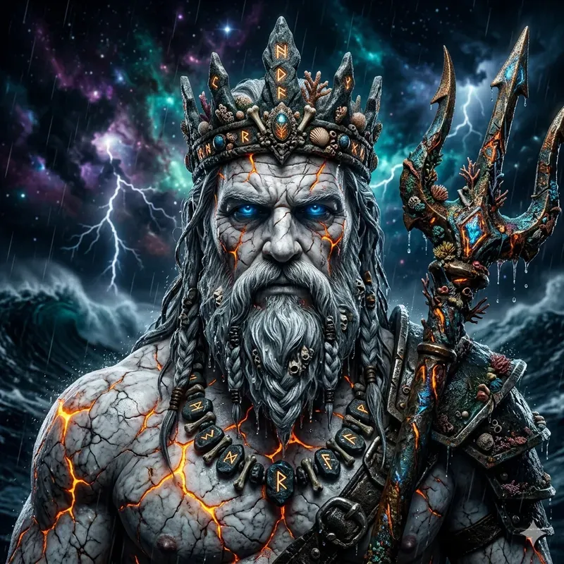 Ancient God Portrait Lava Cracked Skins