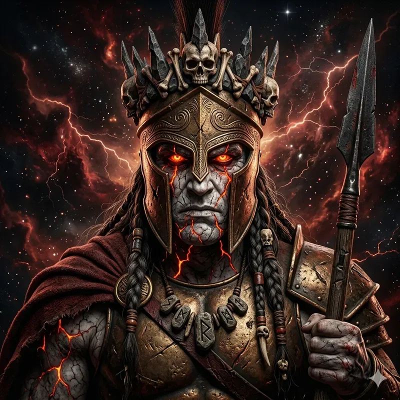 Ancient God Portrait Lava Cracked Skins