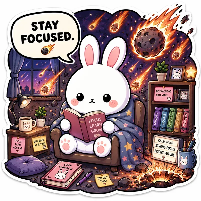Kawaii This Is Finechaos Bunny Stickers