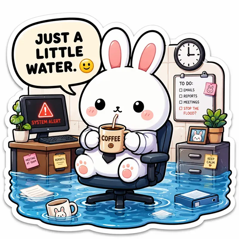 Kawaii This Is Finechaos Bunny Stickers