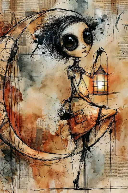 Dark Whimsical Surreal Journal Pages