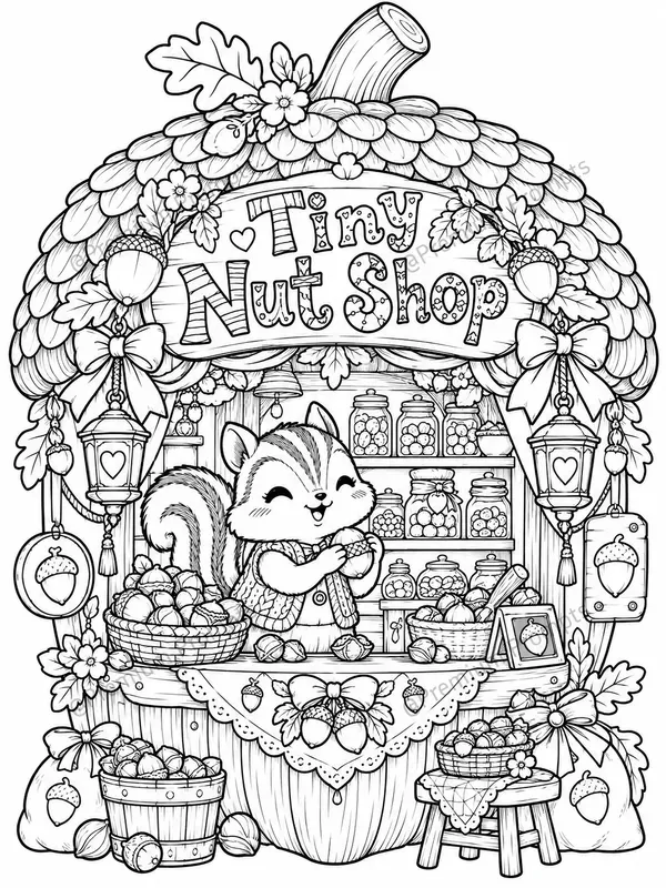 Super Cute Whimsical Shop Coloring Pages