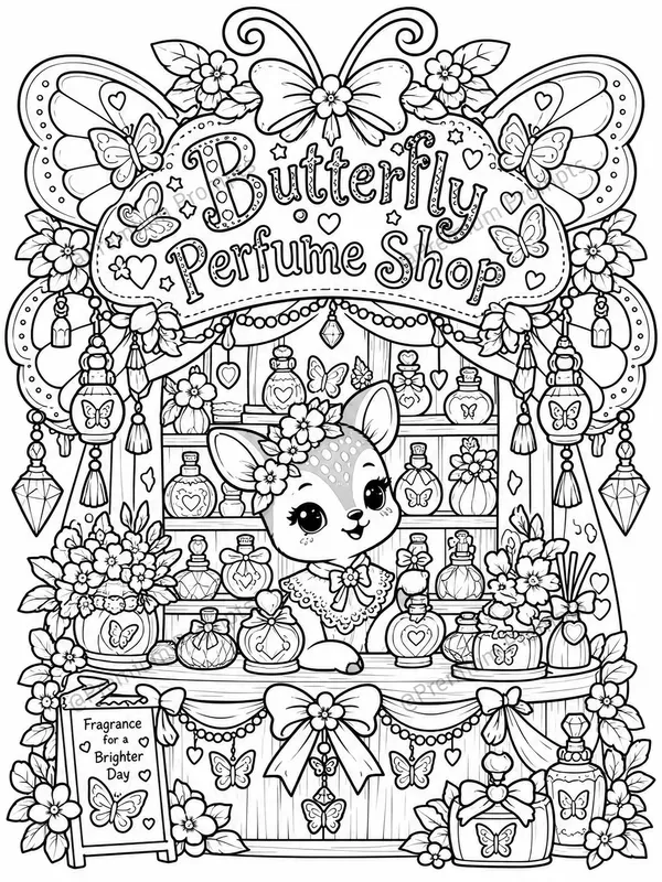 Super Cute Whimsical Shop Coloring Pages