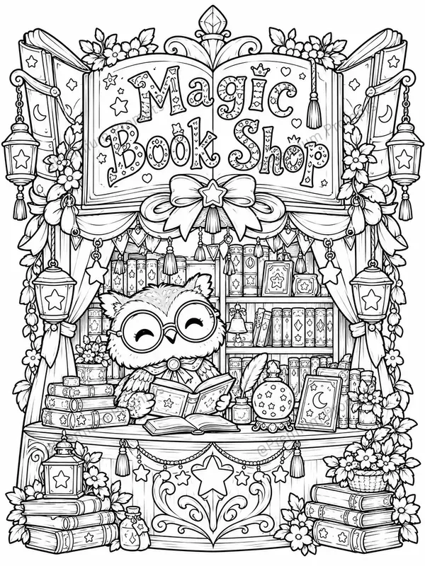Super Cute Whimsical Shop Coloring Pages