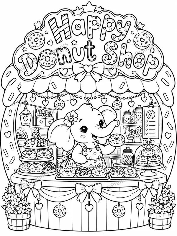 Super Cute Whimsical Shop Coloring Pages