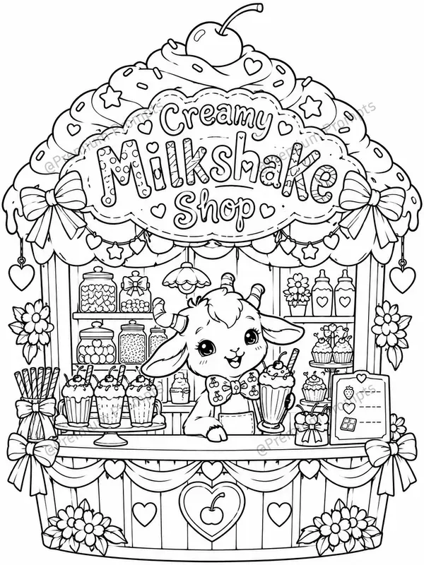 Super Cute Whimsical Shop Coloring Pages