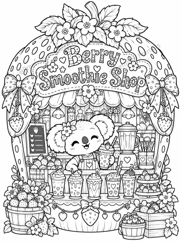 Super Cute Whimsical Shop Coloring Pages