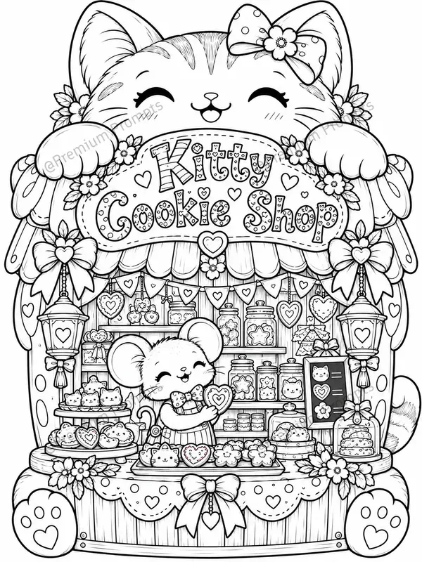 Super Cute Whimsical Shop Coloring Pages