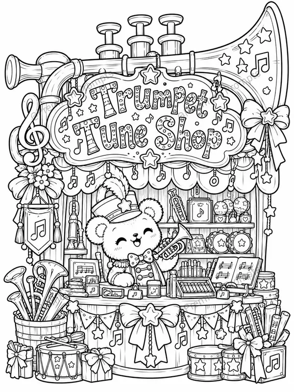Super Cute Whimsical Shop Coloring Pages