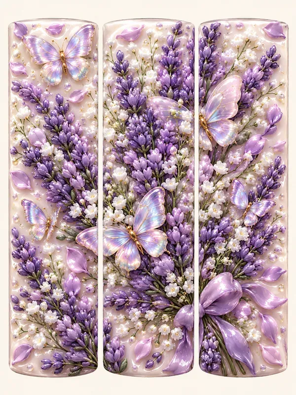 3D Inflated Floral Tumbler Wraps 20oz