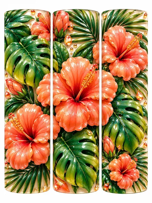 3D Inflated Floral Tumbler Wraps 20oz