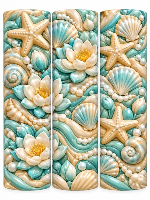 3D Inflated Floral Tumbler Wraps 20oz