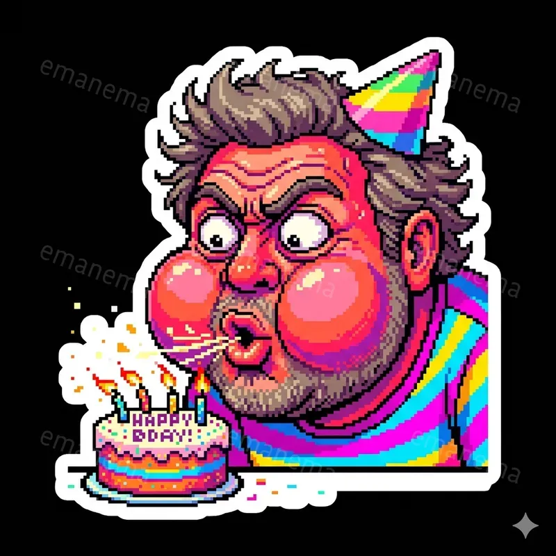 Funny Pixel Art Stickers