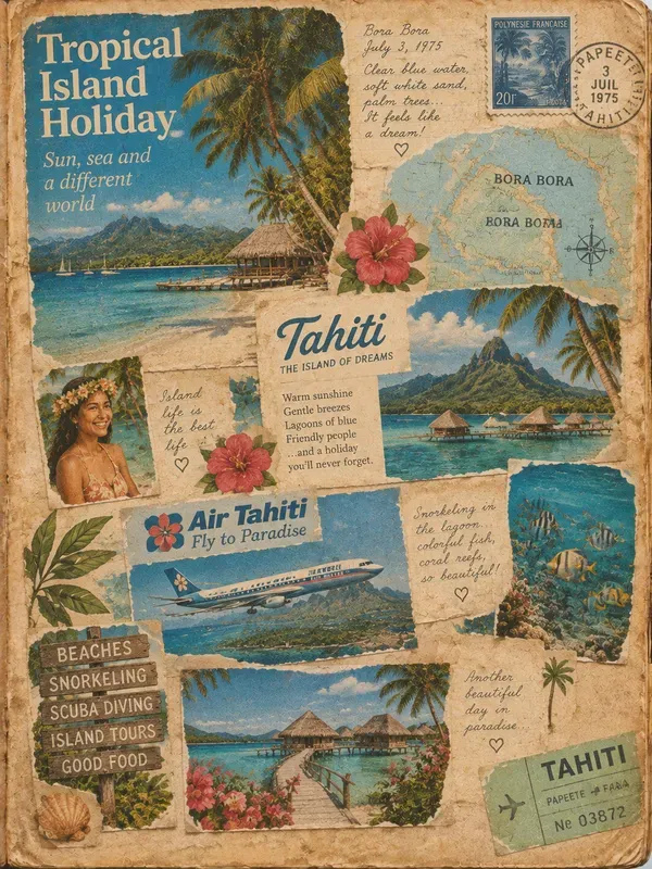 Retro Travel Magazine Junk Journal Pages