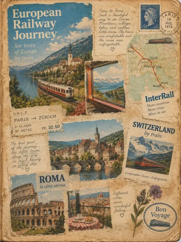 Retro Travel Magazine Junk Journal Pages