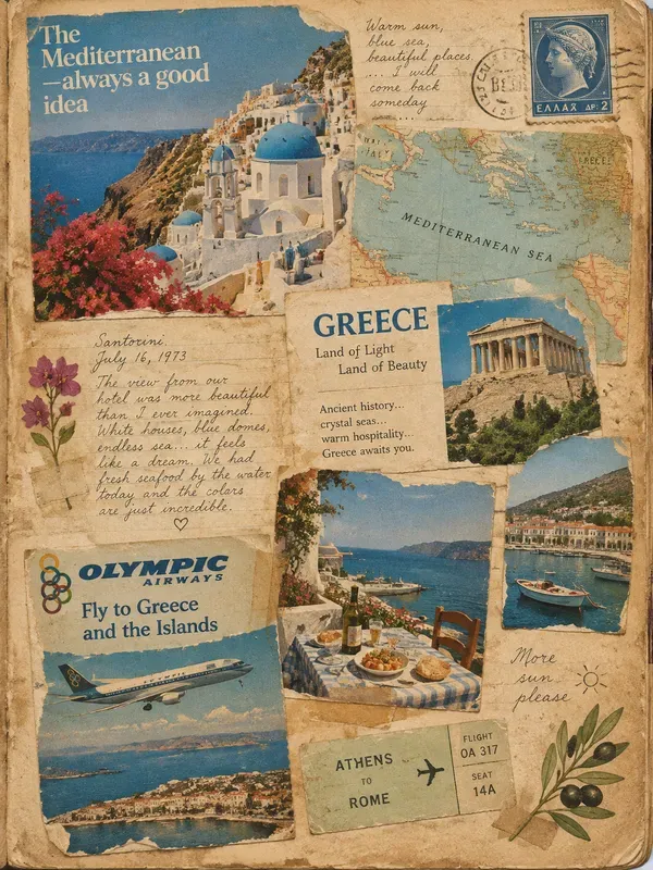 Retro Travel Magazine Junk Journal Pages