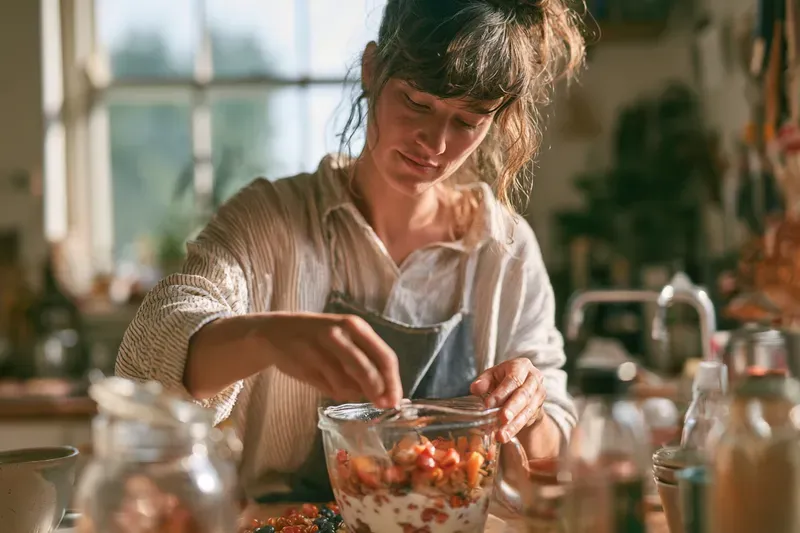 Mindful Morning Wellness Stock Photos