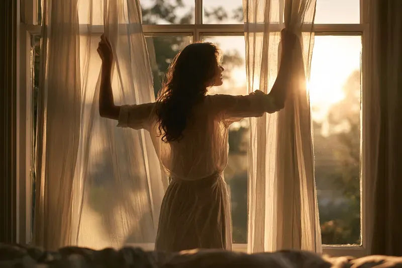 Mindful Morning Wellness Stock Photos