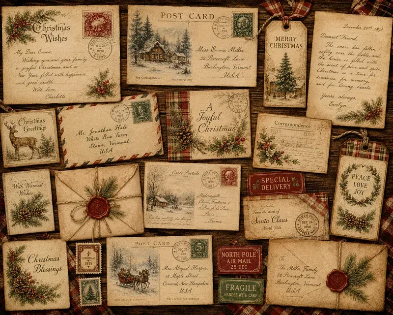 Vintage Christmas Ephemera Clipart Collections