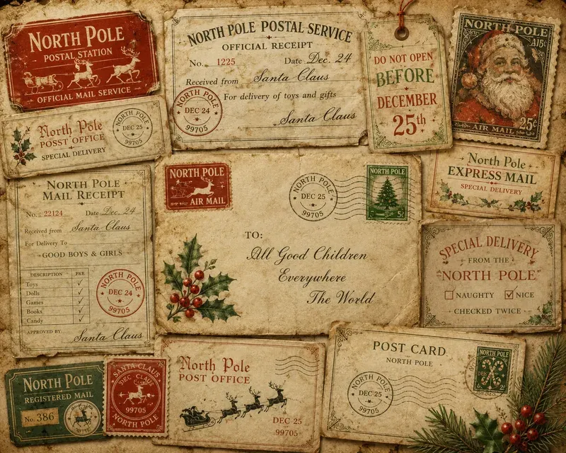 Vintage Christmas Ephemera Clipart Collections