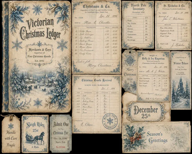 Vintage Christmas Ephemera Clipart Collections