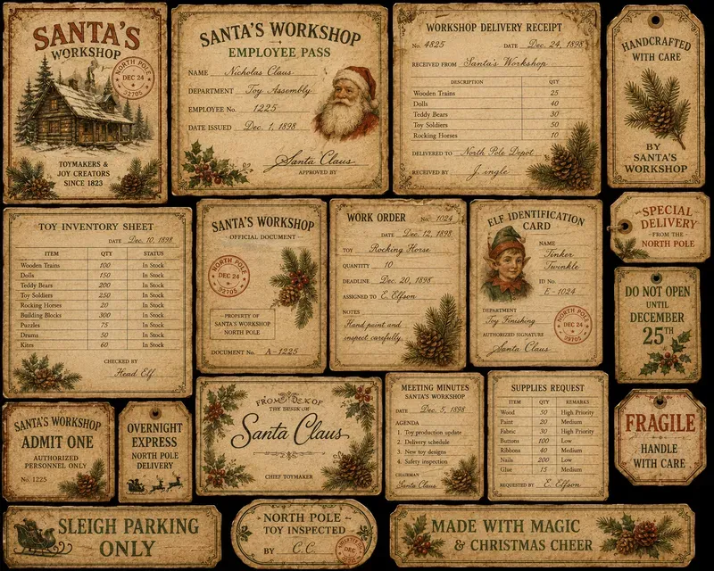 Vintage Christmas Ephemera Clipart Collections