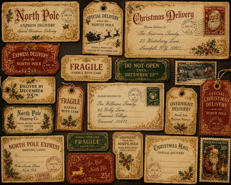 Vintage Christmas Ephemera Clipart Collections