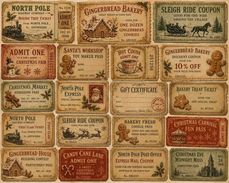 Vintage Christmas Ephemera Clipart Collections