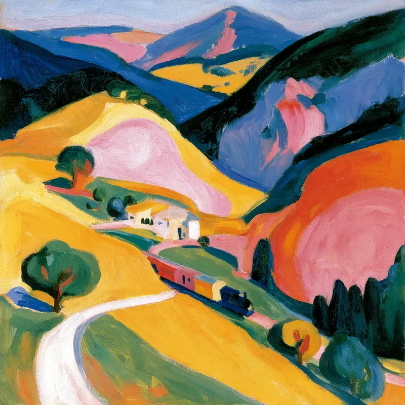 Colorful Expressionist Landscape Art