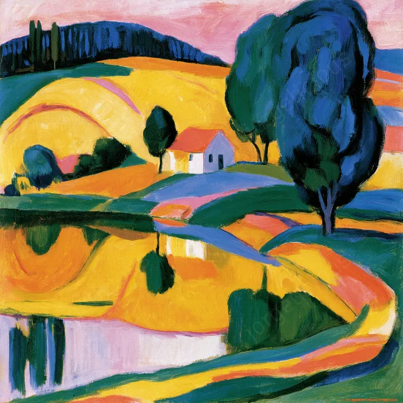 Colorful Expressionist Landscape Art