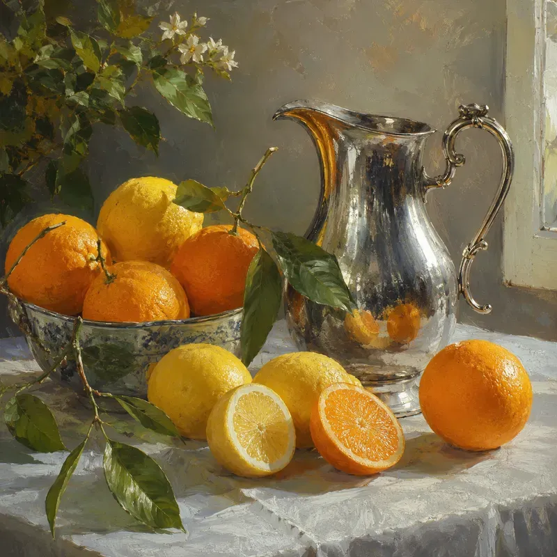Oil Painted Fruit Still Lifes