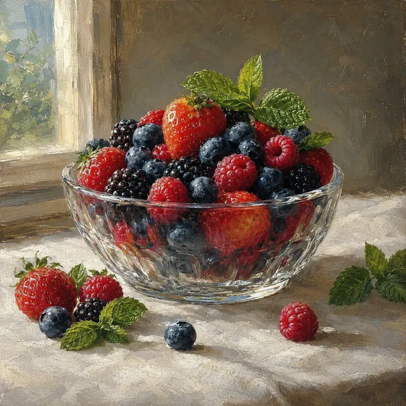 Oil Painted Fruit Still Lifes
