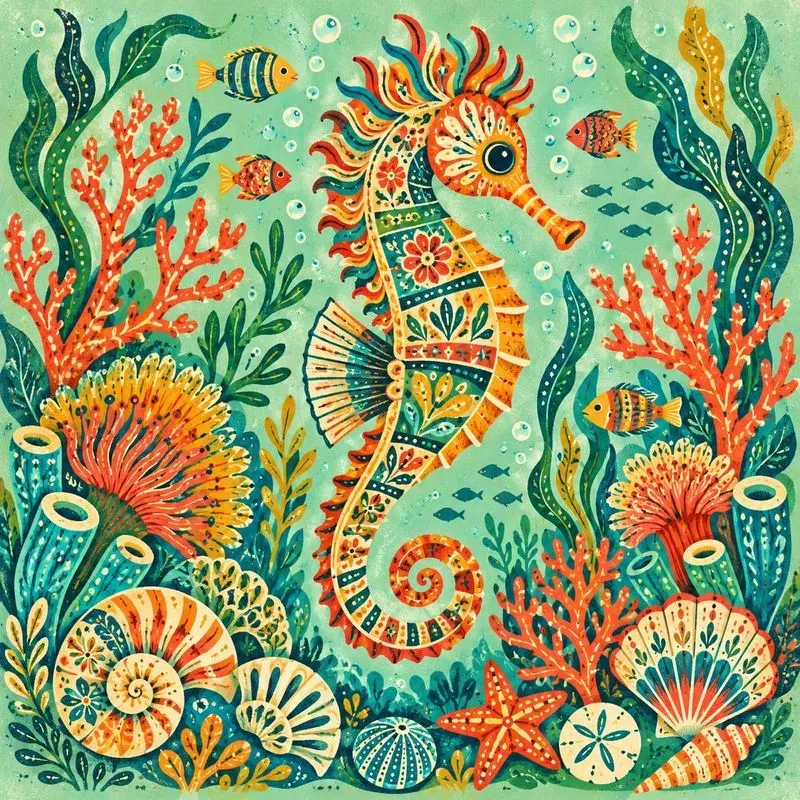 Vibrant Folk Art Illustrations