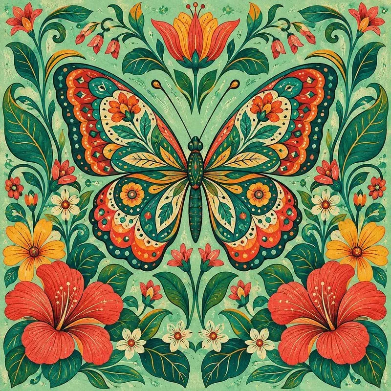 Vibrant Folk Art Illustrations