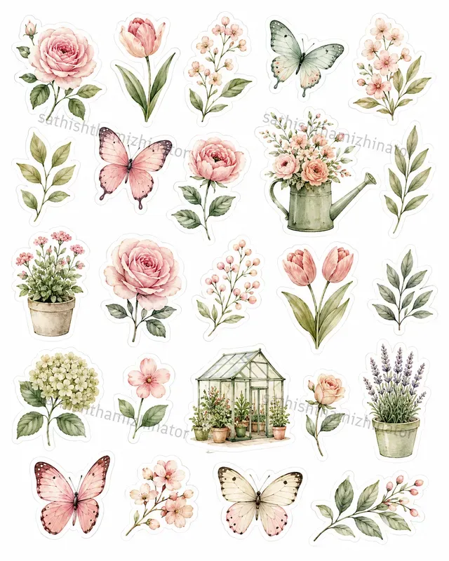 Whimsical Watercolor Planner Stickers