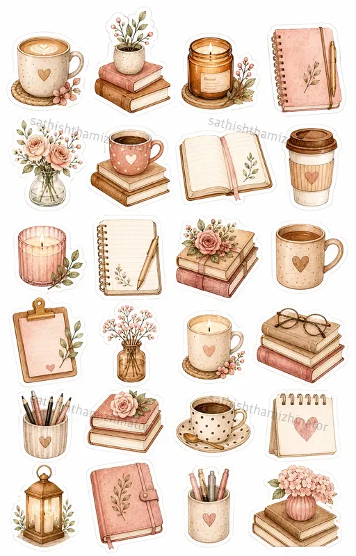 Whimsical Watercolor Planner Stickers
