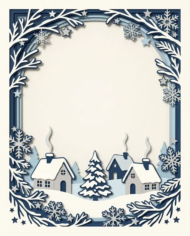 Layered Paper Cut Christmas Card Art